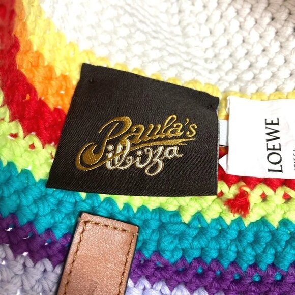 LOEWE knit Rainbow logo hat bucket hat bob hat cotton Multicolore/White main image 5